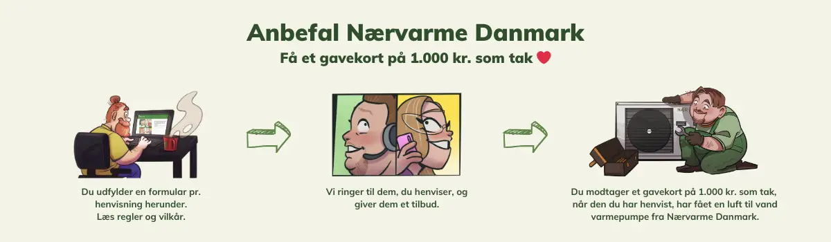Anbefal Nærvarme Danmark og få gavekort som tak for hjælpen.