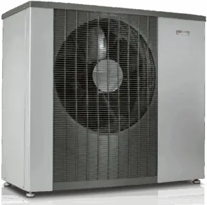 Vølund luft til vand varmepumpe på abonnement hos Nærvarme Danmark. Du kan også vælge DVI eller Panasonic.