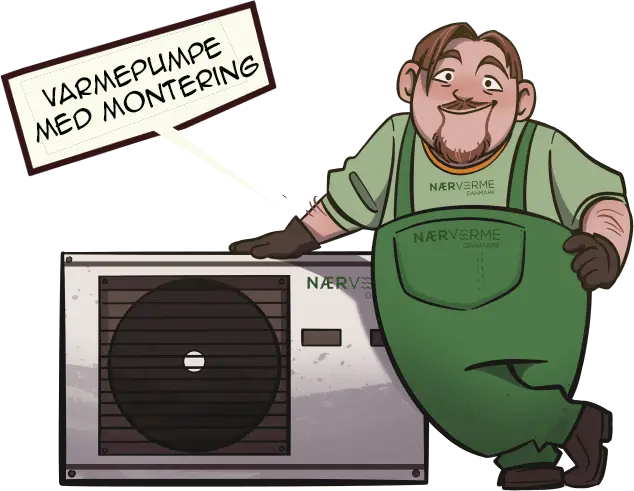 Luft til luft varmepumpe med montering. Fuld installation.