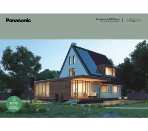 Brochure for Panasonic luft til vand varmepumper, som du kan leje eller købe hos Nærvarme Danmark