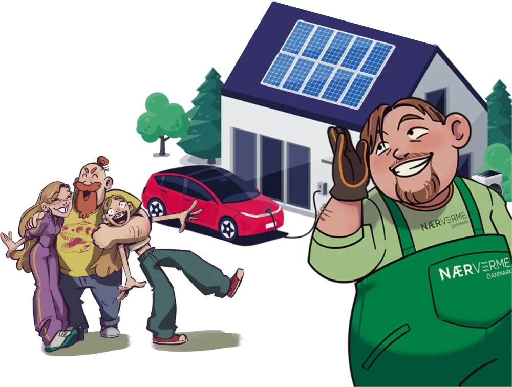 Vølund, DVI eller Panasonic varmepumpe på abonnement fra Nærvarme Danmark