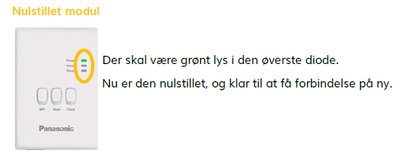 Nulstilling af wifimodul til varmepumpen