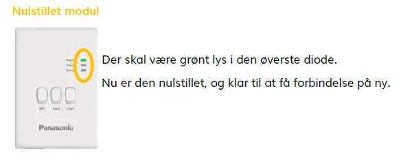Nulstilling af wifimodul til varmepumpen